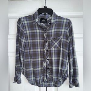Rails Hunter Mint Ash Blue Plaid Flannel